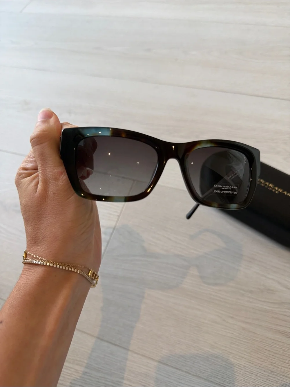 Donna Karan Dark Tortoiseshell Cat-Eye Sunglasses
